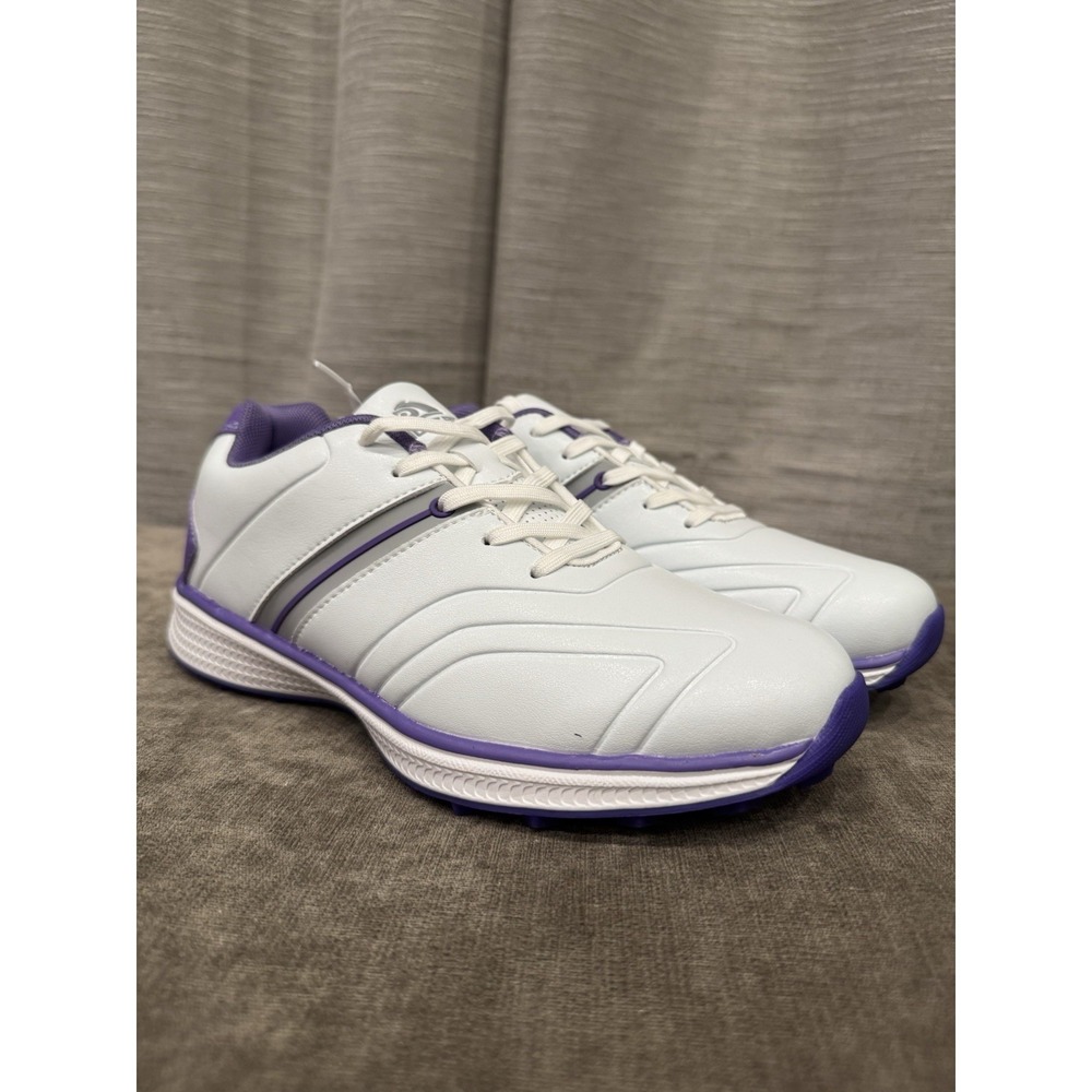 Thestron Women's Spikeless Golf Shoes White Purple Sz EU 40 US 9-9.5 NEW
